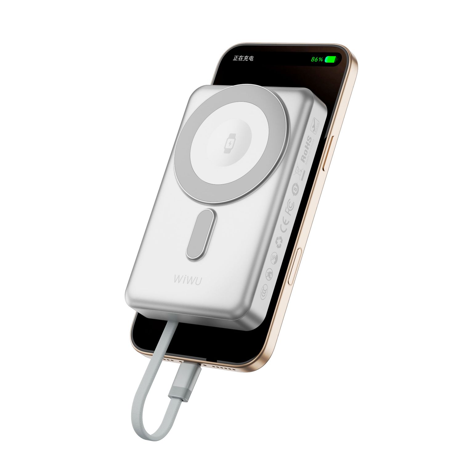WiWU P056 Elite Power Bank 10,000mAh, Silver