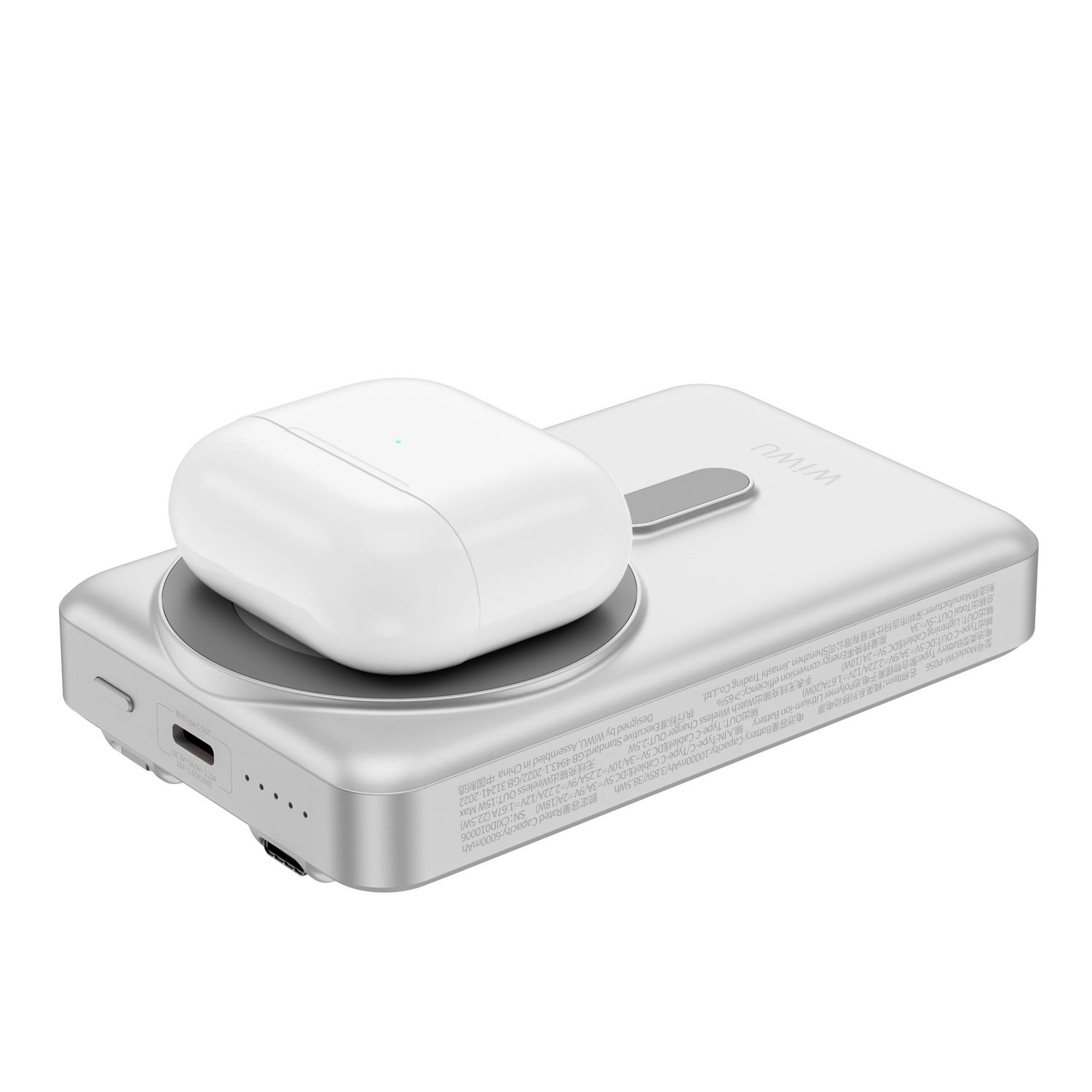 WiWU P056 Elite Power Bank 10,000mAh, Silver