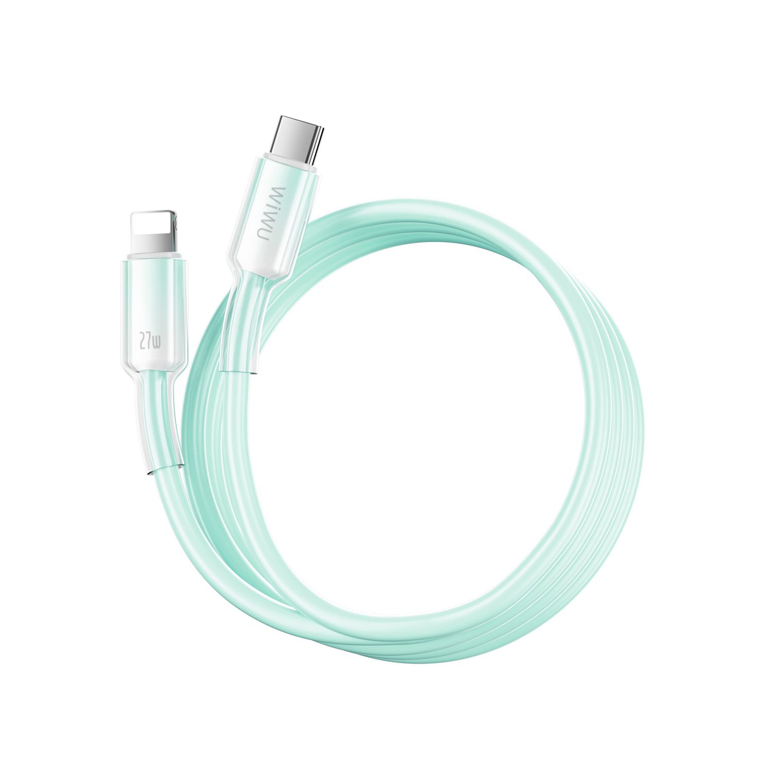 WiWU C062 Neolink USB-C to Lightning Silicone Cable, 1M Green