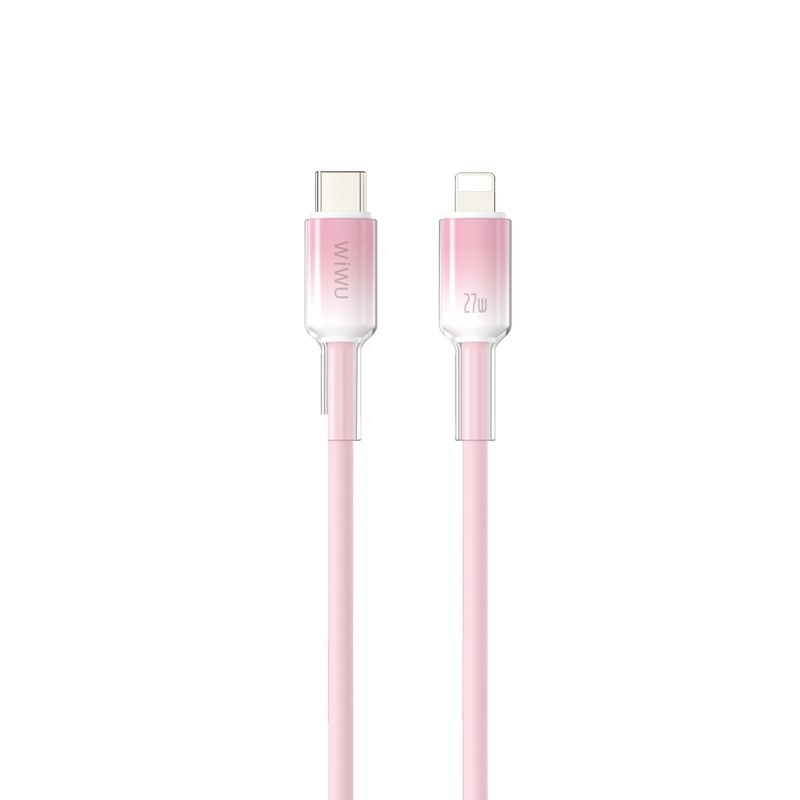 WiWU C062 Neolink USB-C to Lightning Silicone Cable, 1M Pink