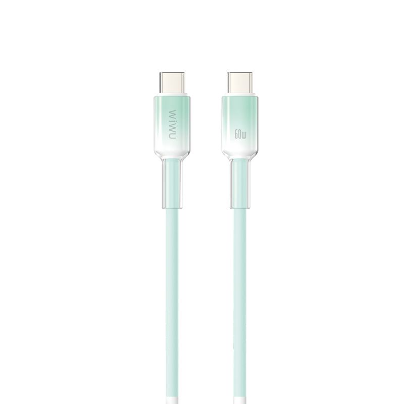 WiWU C063 Neolink USB-C to USB-C Silicone Cable, 1M Green
