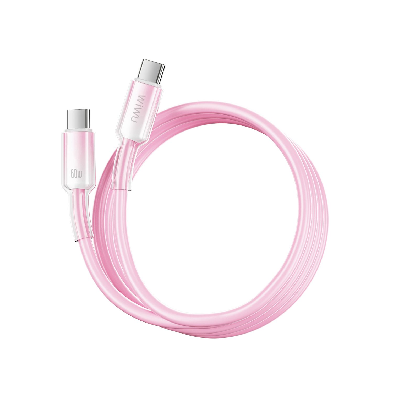 WiWU C063 Neolink USB-C to USB-C Silicone Cable, 1M Pink