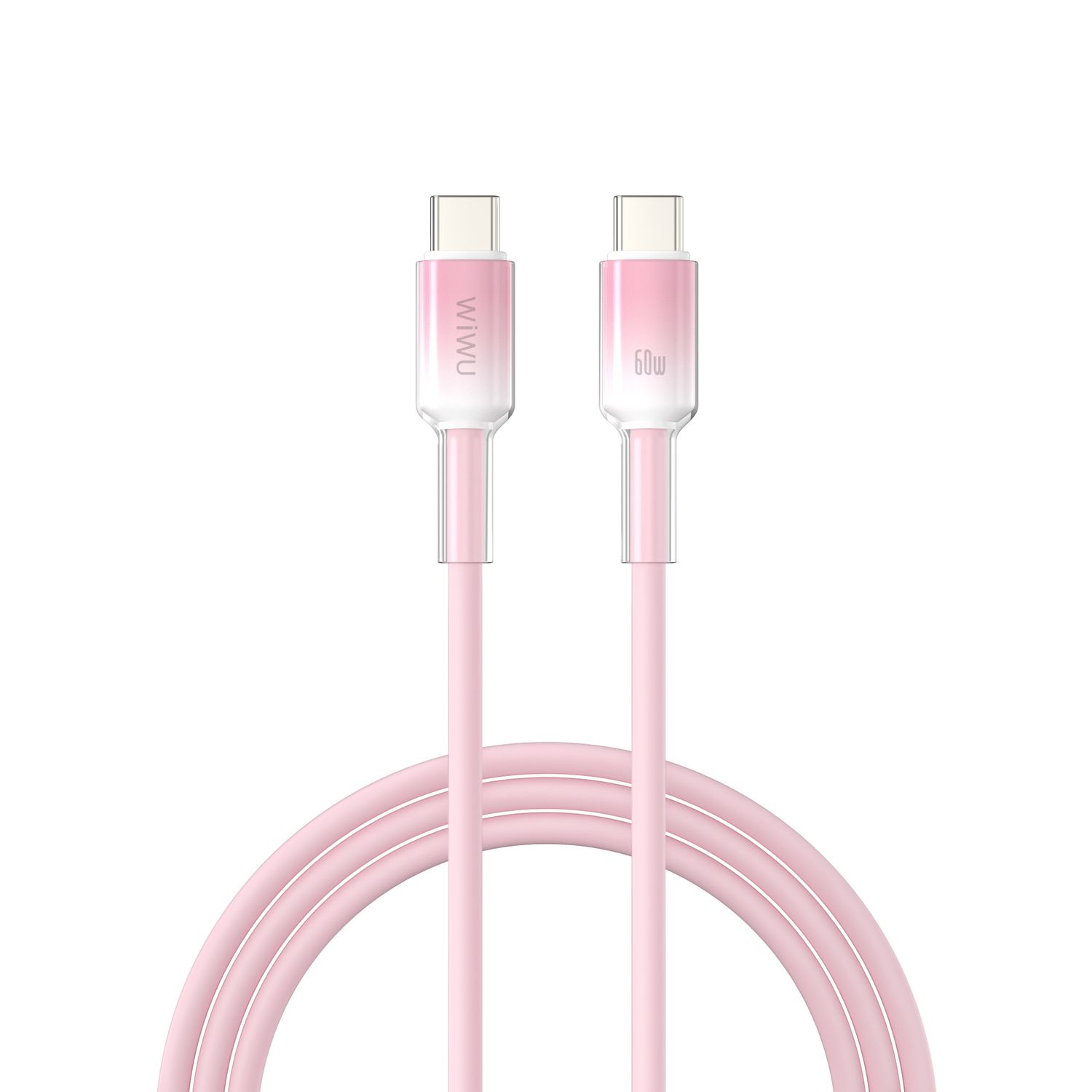 WiWU C063 Neolink USB-C to USB-C Silicone Cable, 1M Pink