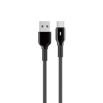 WiWU C073 Oringlink USB-A to USB-C Zinc Alloy Braided Nylon Cable, 1M Black