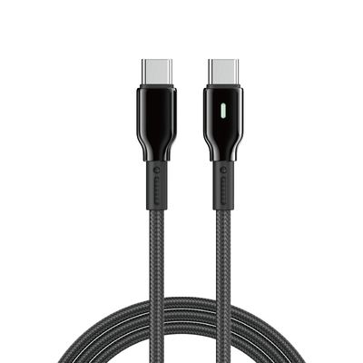 WiWU C075 Oringlink USB-C to USB-C Zinc Alloy Braided Nylon Cable, 1M Black