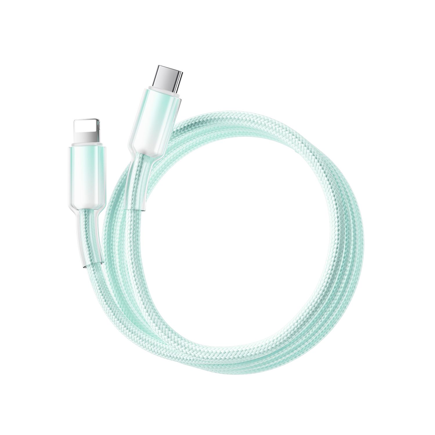 WiWU C064 Neolink USB-C to Lightning Braided Nylon Cable, 1M Green