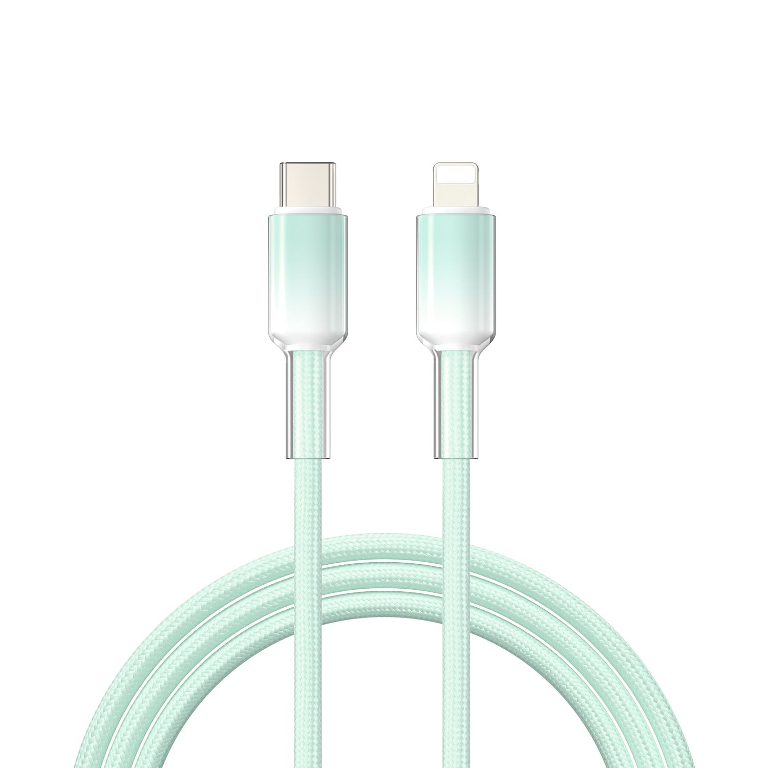 WiWU C064 Neolink USB-C to Lightning Braided Nylon Cable, 1M Green