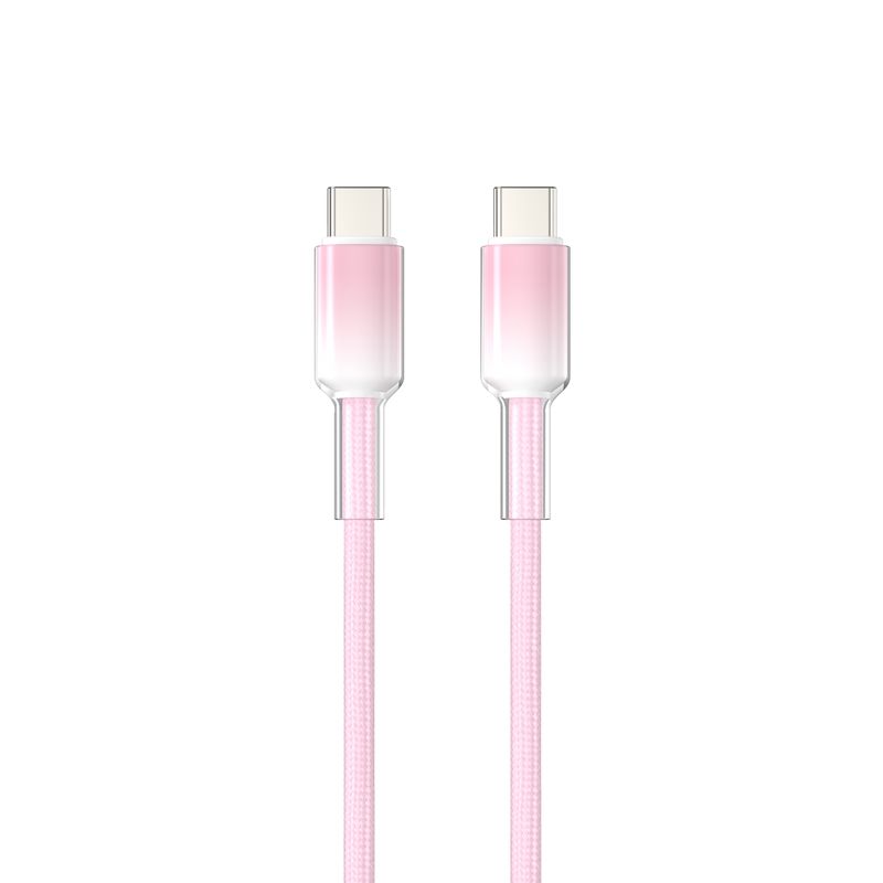 WiWU C065 Neolink USB-C to USB-C Braided Nylon Cable, 1M Pink