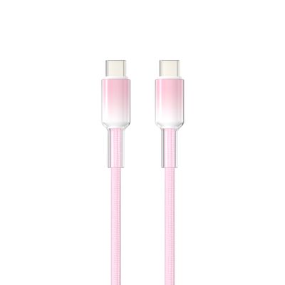 WiWU C065 Neolink USB-C to USB-C Braided Nylon Cable, 1M Pink