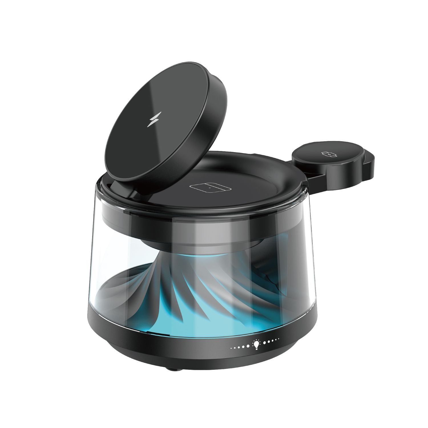 WiWU W039 Flow 5 in 1 Wireless Charger Speaker, Black