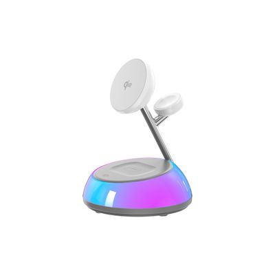 WiWU W036 Aurora qi2.0 3 in 1 Wireless Charger, White