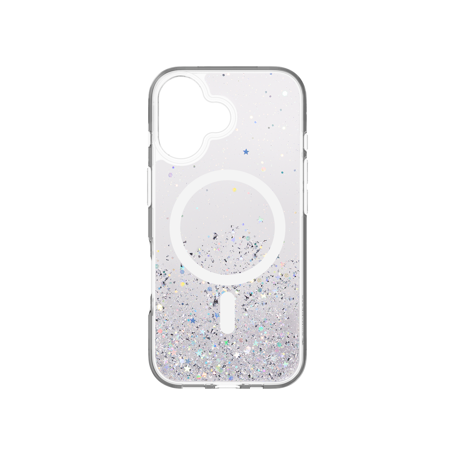SwitchEasy iPhone 17 Starfield M 3D Glitter Protective Case, Transparent White Ring