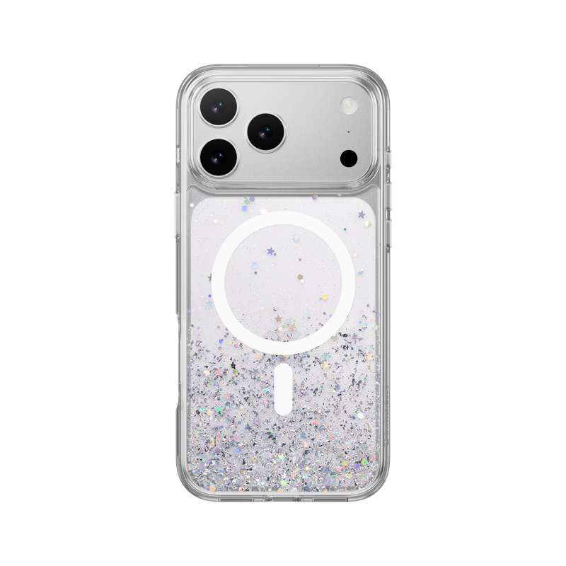SwitchEasy iPhone 17 Pro Max Starfield M 3D Glitter Protective Case, Transparent White Ring
