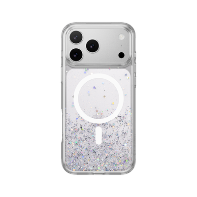 SwitchEasy iPhone 17 Pro Max Starfield M 3D Glitter Protective Case, Transparent White Ring