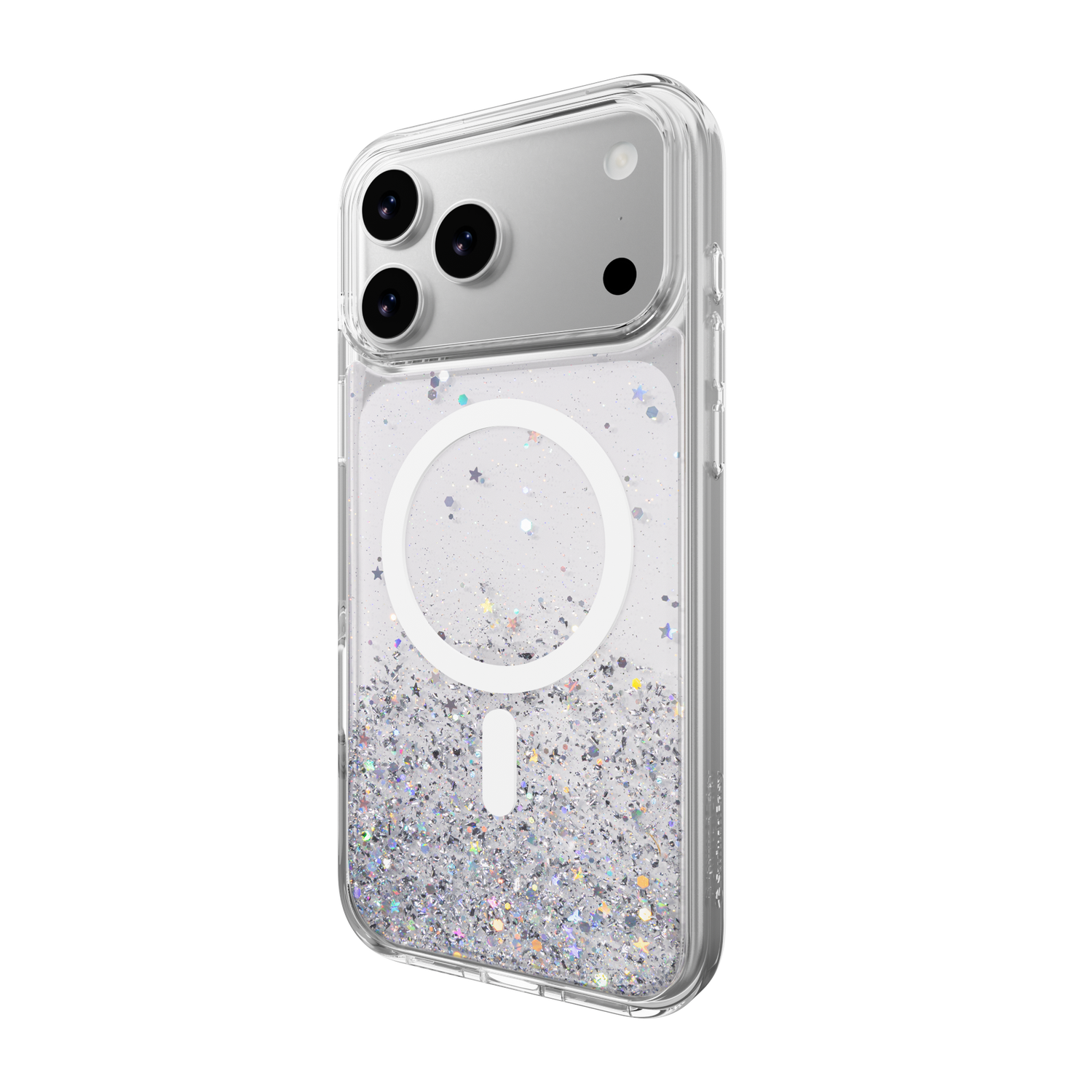 SwitchEasy iPhone 17 Pro Max Starfield M 3D Glitter Protective Case, Transparent White Ring