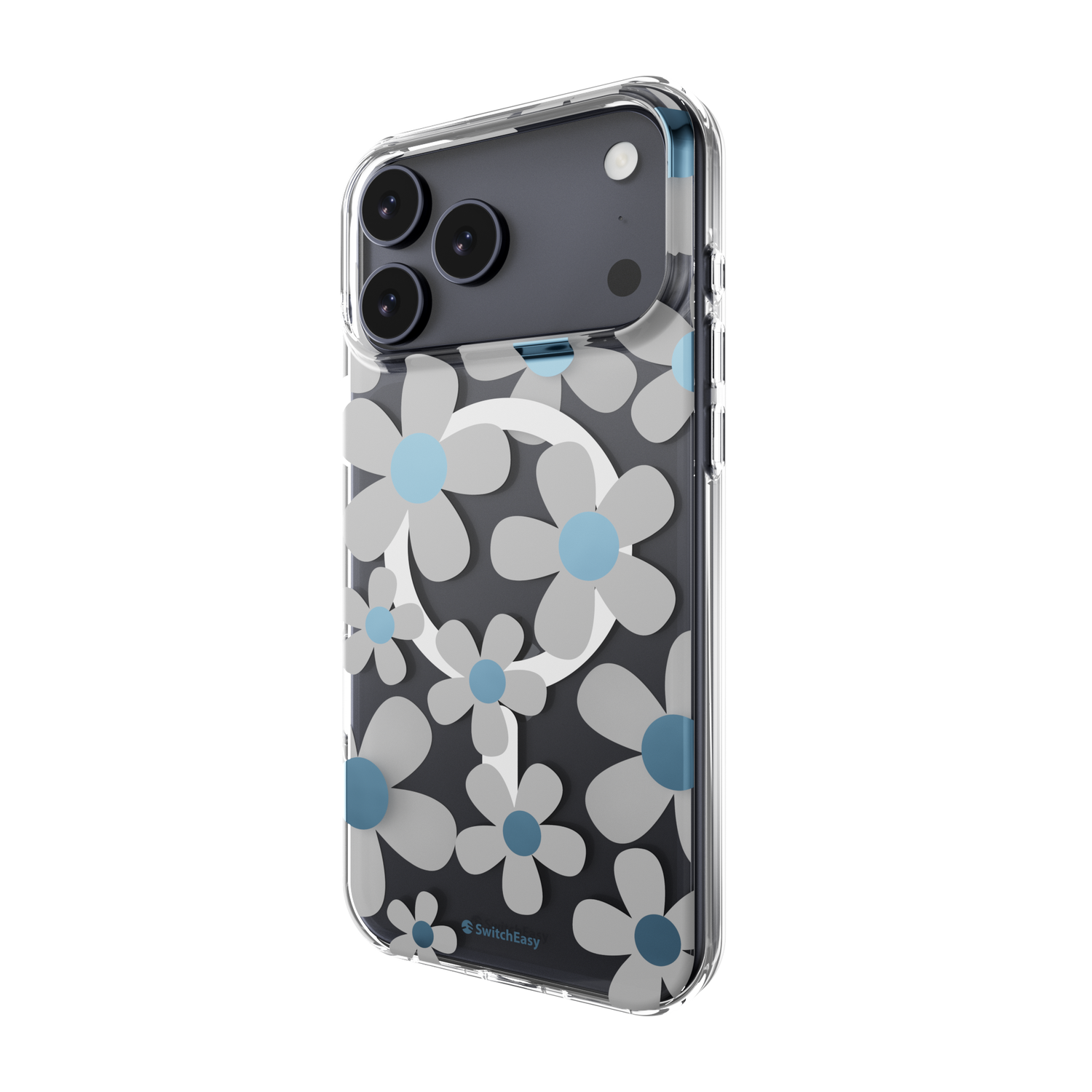 SwitchEasy iPhone 17 Pro Max Fleur M 3D Patterned Protective Case, Blue Gray