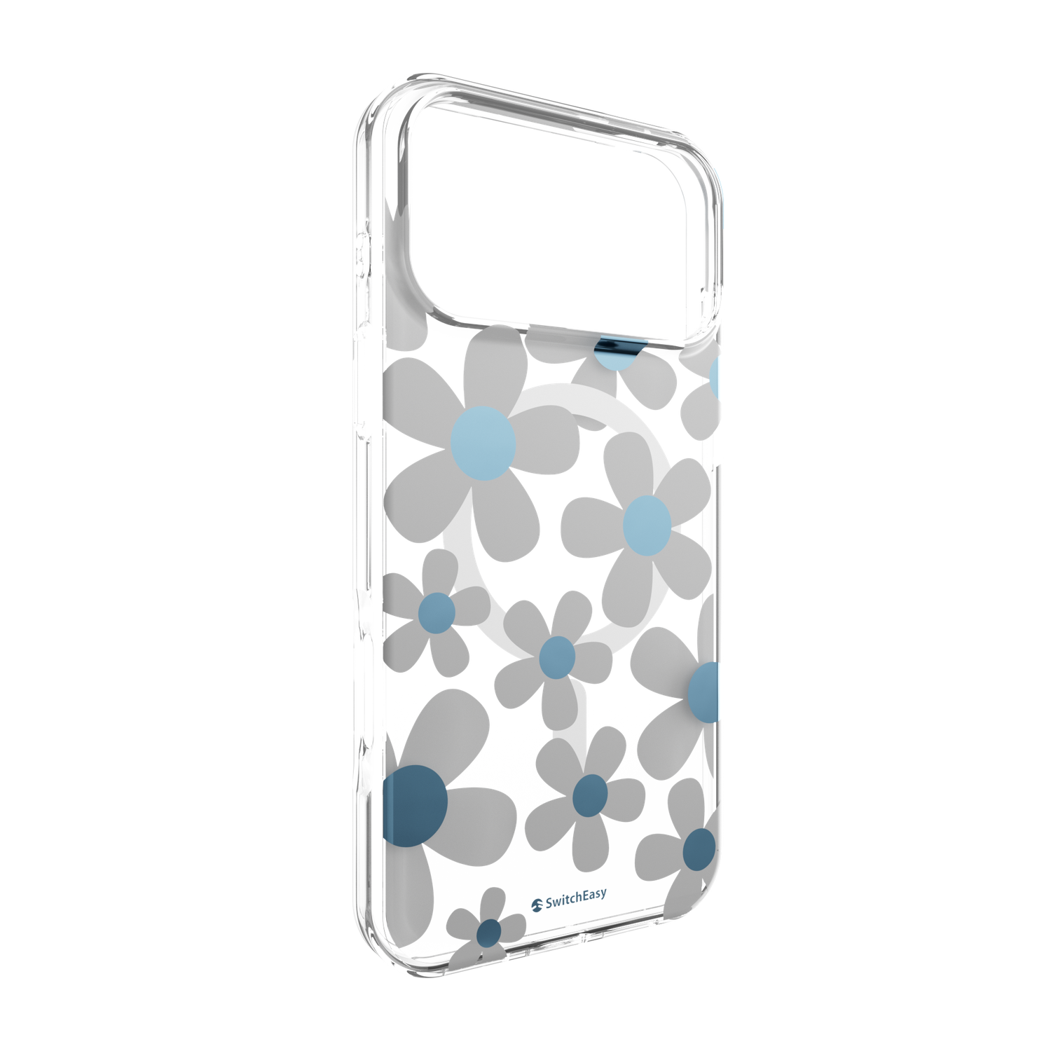 SwitchEasy iPhone 17 Pro Max Fleur M 3D Patterned Protective Case, Blue Gray