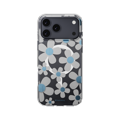 SwitchEasy iPhone 17 Pro Max Fleur M 3D Patterned Protective Case, Blue Gray