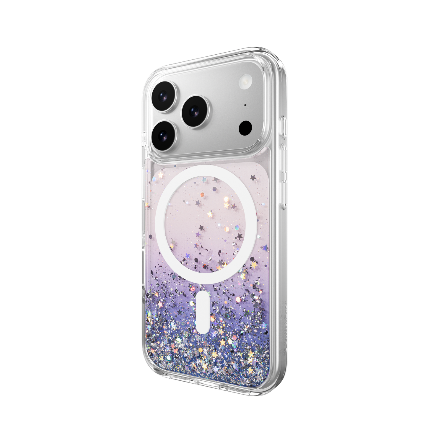 SwitchEasy iPhone 17 Pro Starfield M 3D Glitter Protective Case, Twilight White Ring