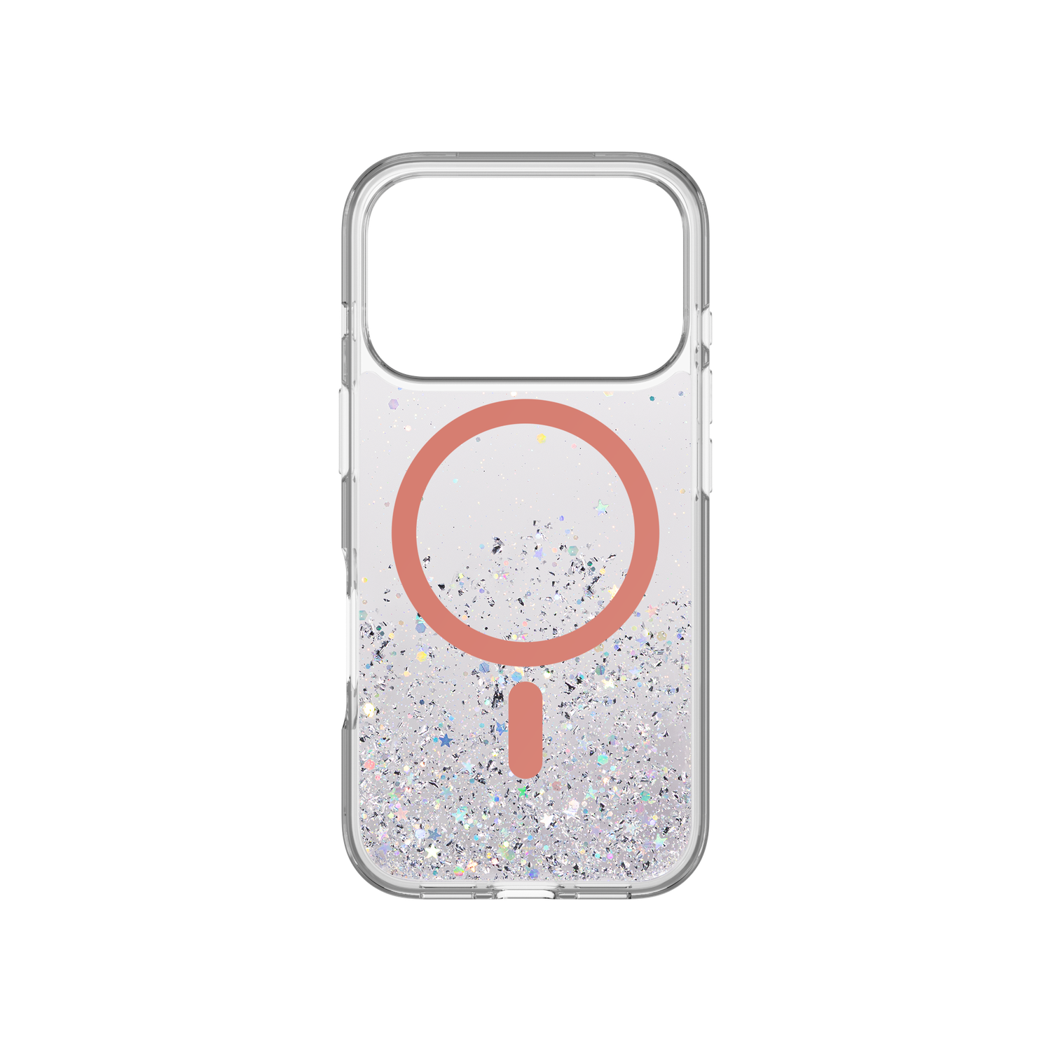 SwitchEasy iPhone 17 Pro Starfield M 3D Glitter Protective Case, Transparent Coral Ring