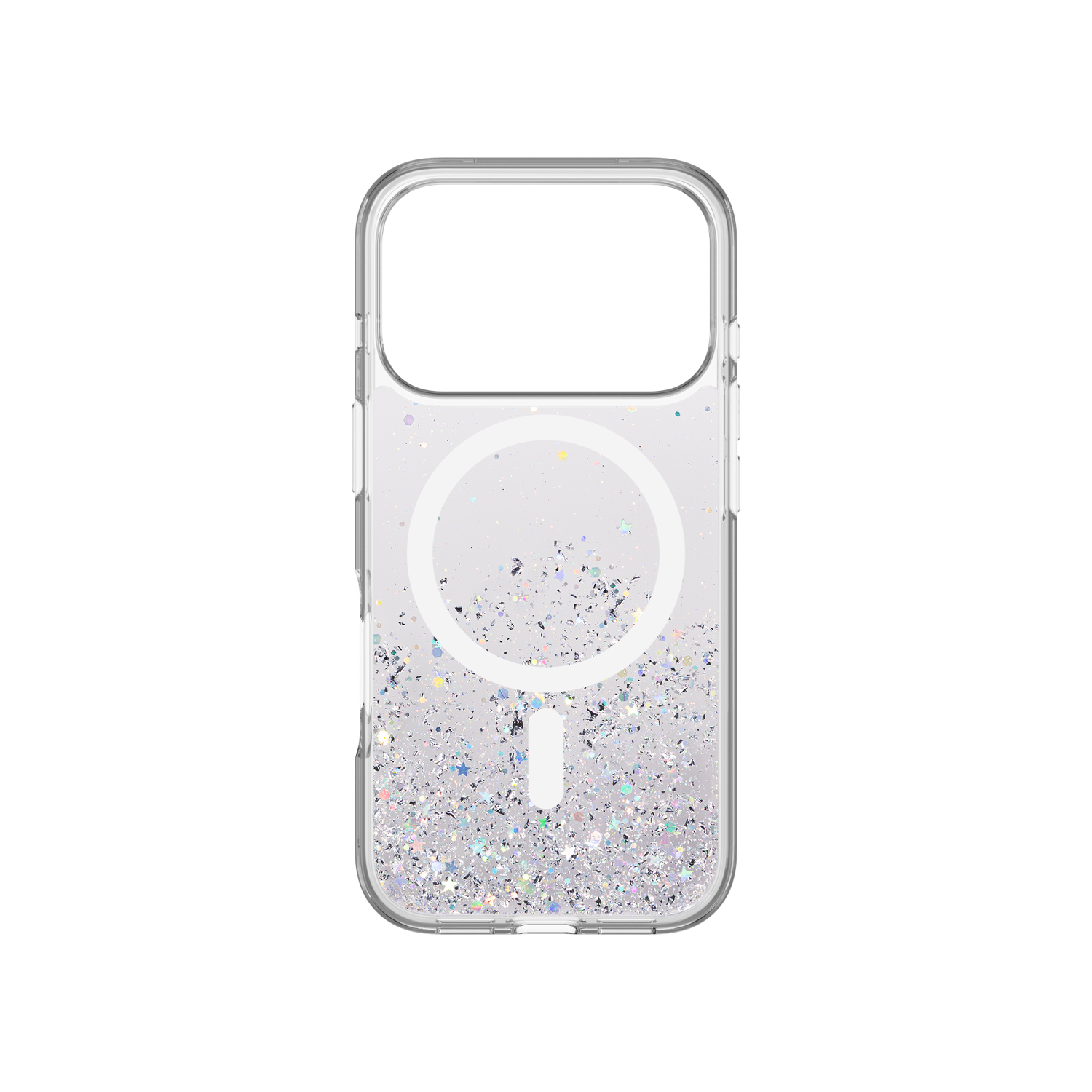 SwitchEasy iPhone 17 Pro Starfield M 3D Glitter Protective Case, Transparent White Ring