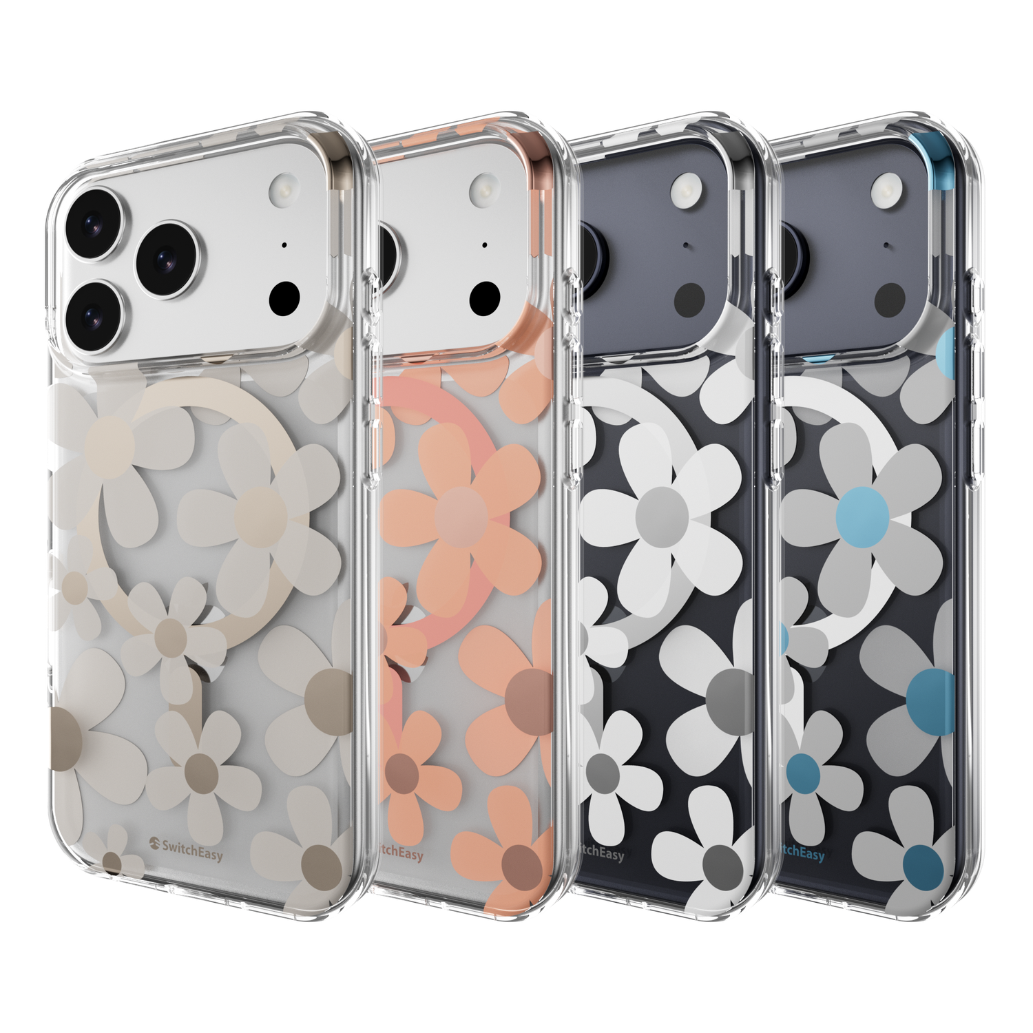 SwitchEasy iPhone 17 Pro Fleur M 3D Patterned Protective Case, Blue Gray