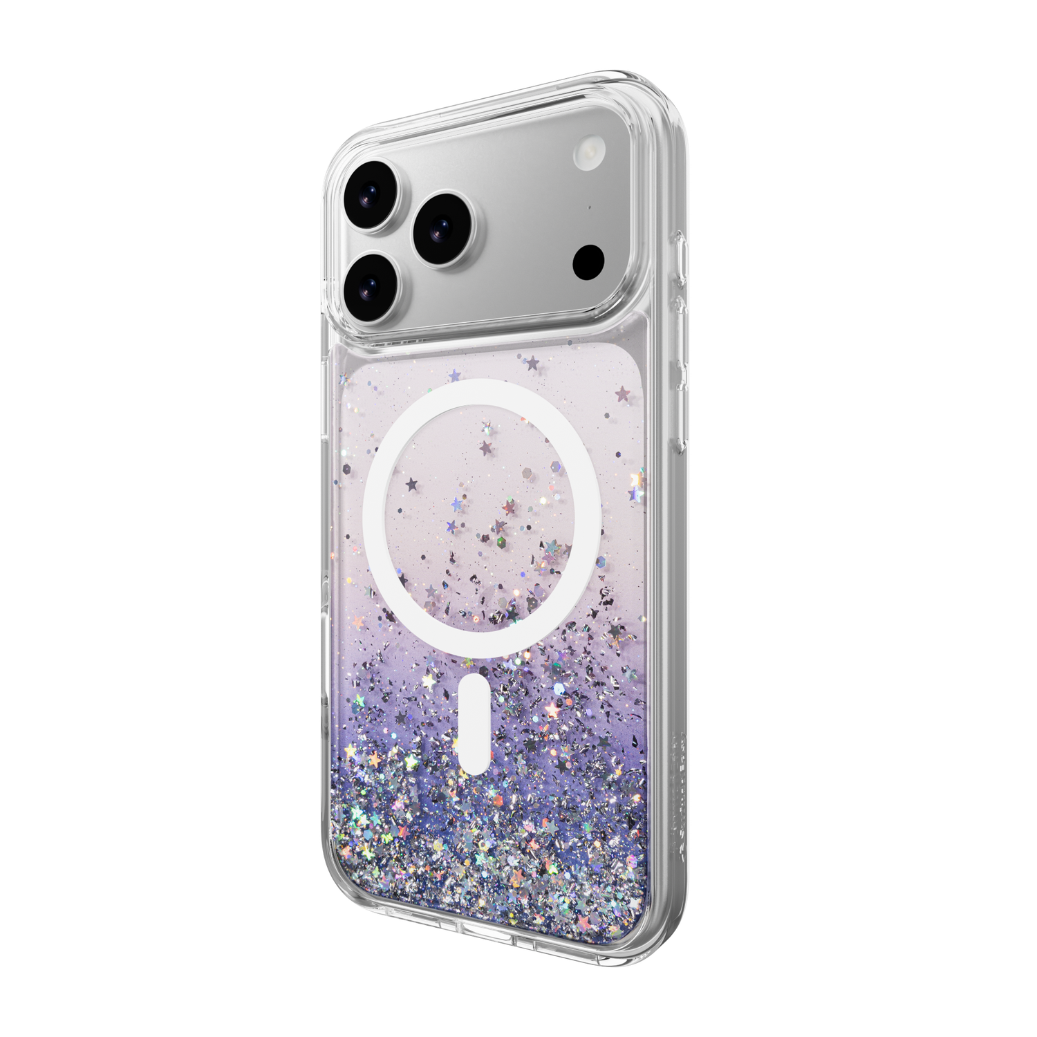 SwitchEasy iPhone 17 Pro Max Starfield M 3D Glitter Protective Case, Twilight White Ring