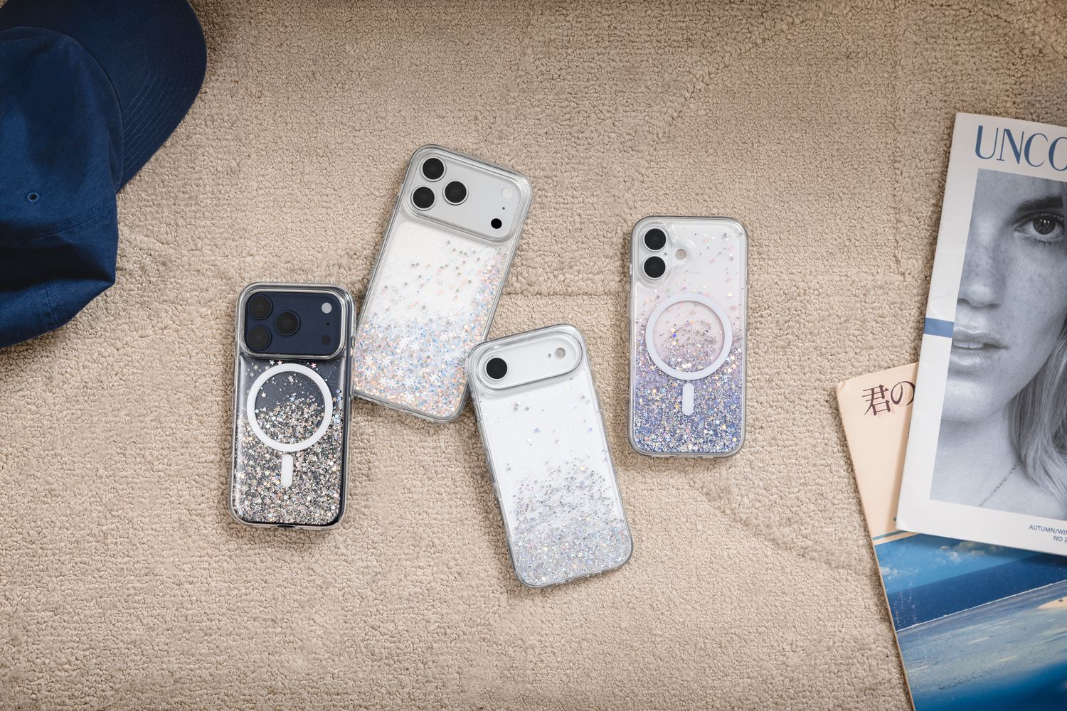 SwitchEasy iPhone 17 Pro Starfield M 3D Glitter Protective Case, Transparent White Ring