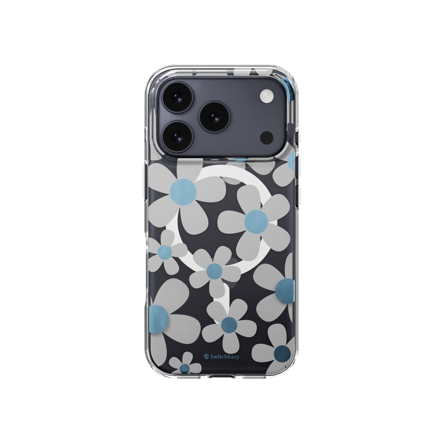 SwitchEasy iPhone 17 Pro Fleur M 3D Patterned Protective Case, Blue Gray