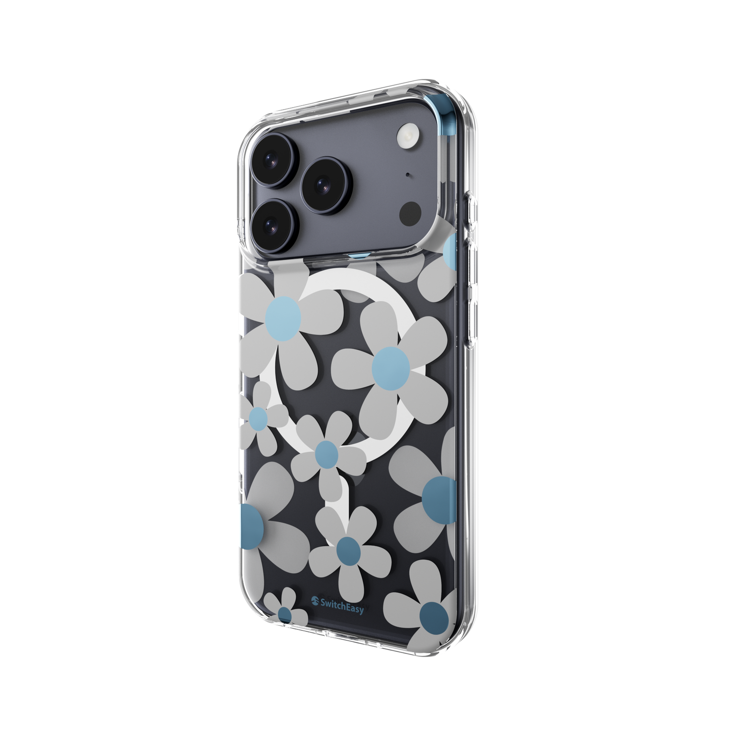 SwitchEasy iPhone 17 Pro Fleur M 3D Patterned Protective Case, Blue Gray