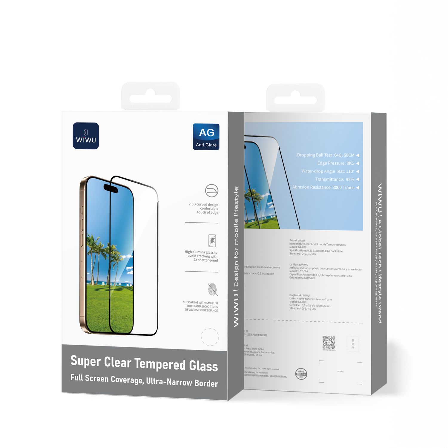 WiWU iPhone 17 Pro Tempered Glass, 2.5D Clear