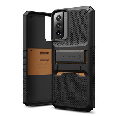 VRS Design Samsung Galaxy S21 Plus 5G Quickstand, Black/Metal Black VRS Design Samsung Galaxy S21 Plus 5G Quickstand, Black/Metal Black