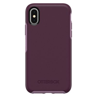 OtterBox iPhone Xs Symmetry Series, Fine Port (Cordovan/Grey)
