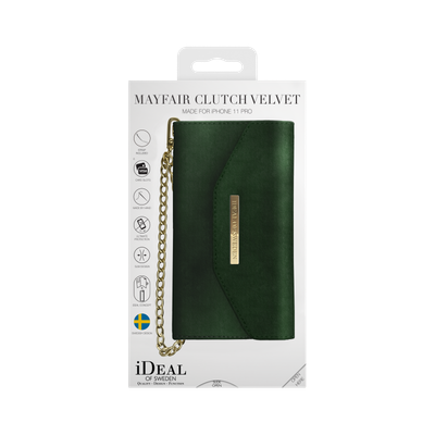 iDeal Of Sweden iPhone 11 Pro Mayfair Clutch Velvet, Green