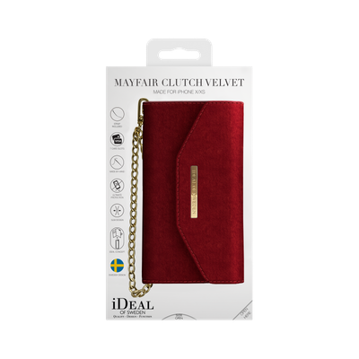iDeal Of Sweden iPhone X Mayfair Clutch Velvet, Red