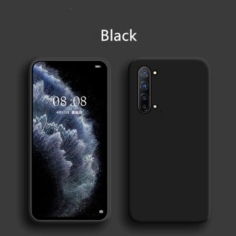 Komass Oppo Reno4 Liquid Silicone Back Cover, Black