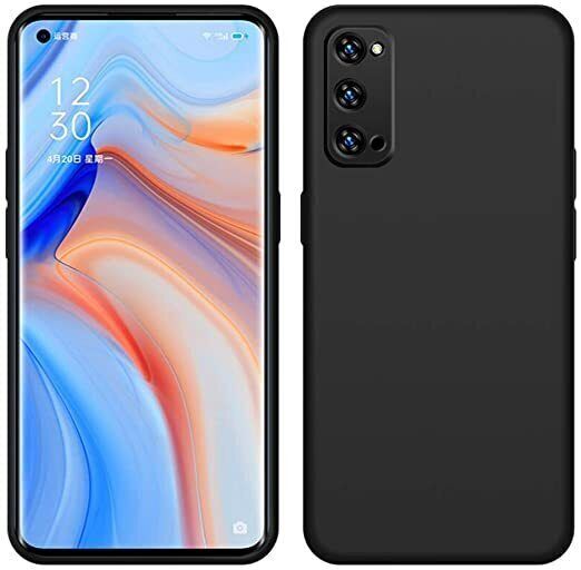 Komass Oppo Reno4 Pro Liquid Silicone Back Cover, Black