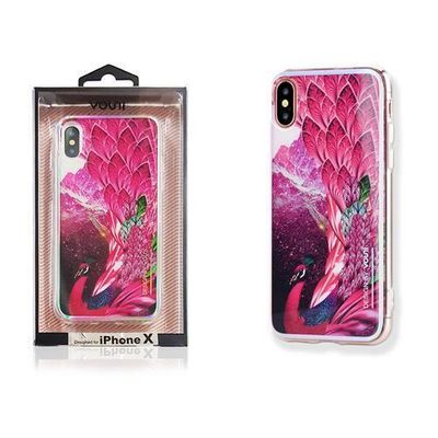 Vouni iPhone X Mirror Flower Case, Red