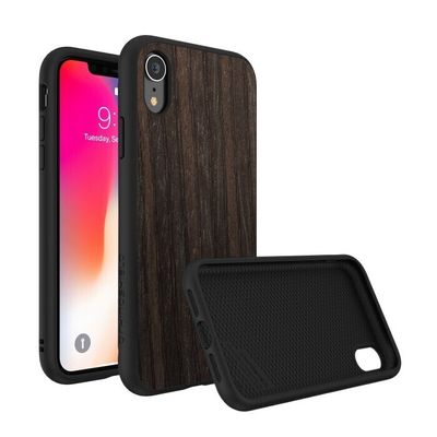 RhinoShield iPhone XR SolidSuit Wood, Black Oak/Black