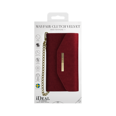 iDeal Of Sweden iPhone 11 Mayfair Clutch Velvet, Red