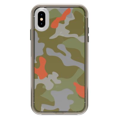 LifeProof iPhone Xs Max Slam Graphics Series, Woodland Camo (Clear/Dark FLT Eart