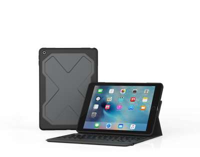 ZAGG iPad 9.7&quot; (2017) Rugged Messenger Keyboard (Backlit), Black (I10REU-BBU)