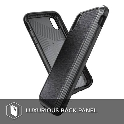 X-Doria iPhone XR Defense Lux DropShield, Black Leather