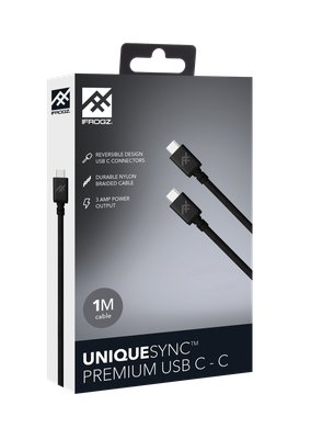 ZAGG iFrogz Unique Sync Premium USB-C 3.1 to USB-C 3.1 Nylon Braided Cable, 1M B