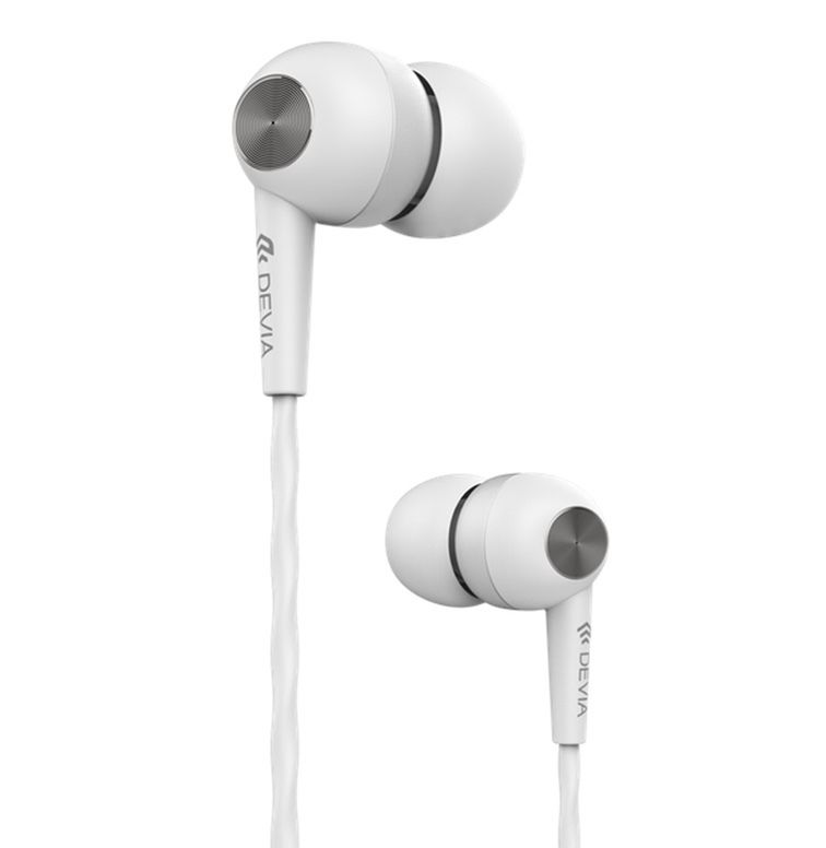 Devia Wired Headset Kintone V2, White (3.5mm)