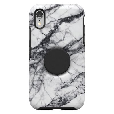 OtterBox Otter + Pop iPhone XR Symmetry, White Marble (Black/White Marble Graphi