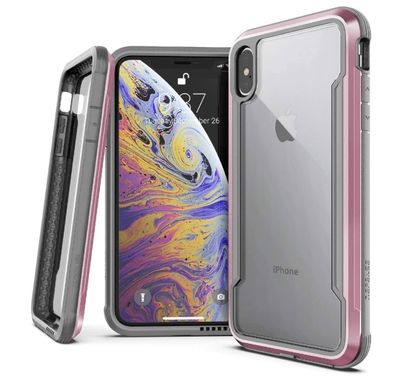X-Doria iPhone Xs Max Defense Shield, Clear Rose Gold