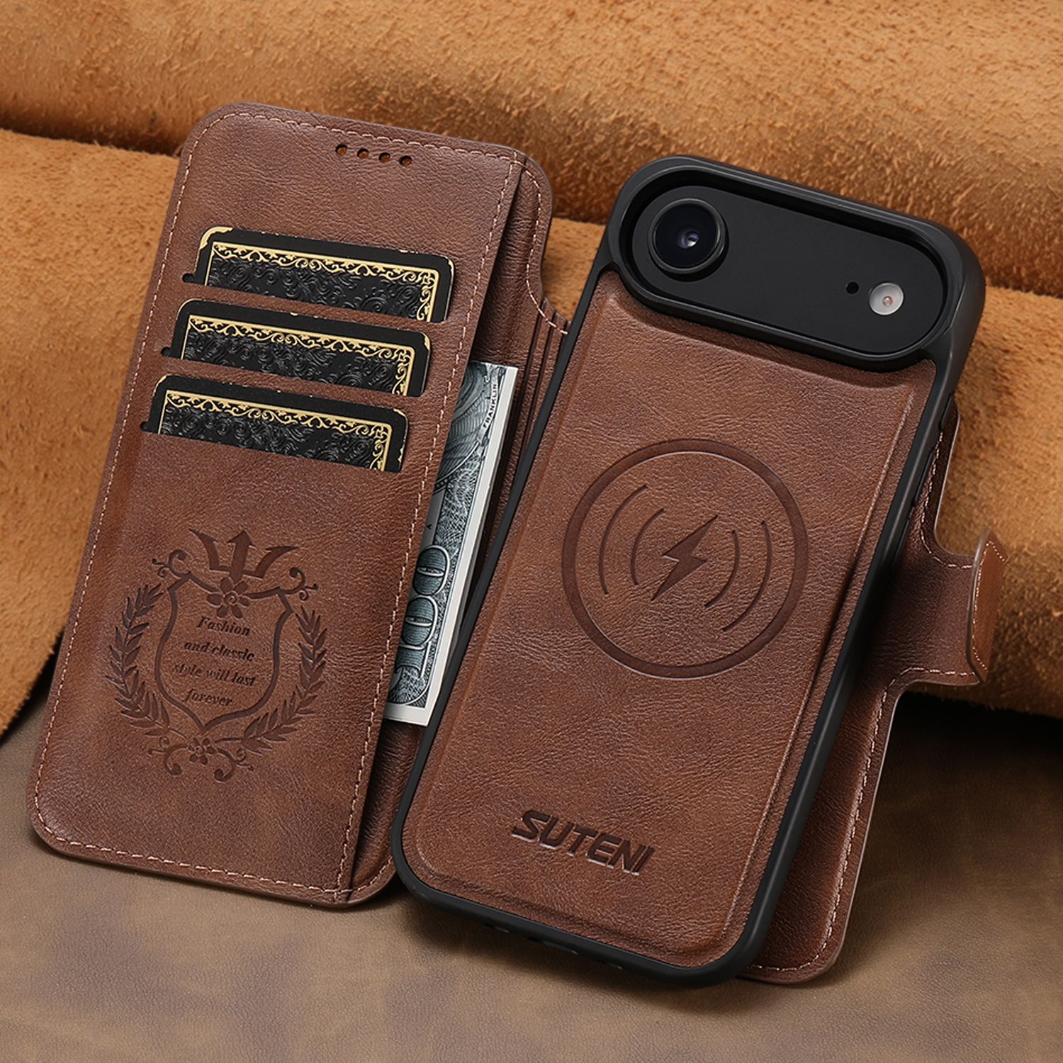 TDG KDS iPhone 17 Air Q5 Flip Case, Brown