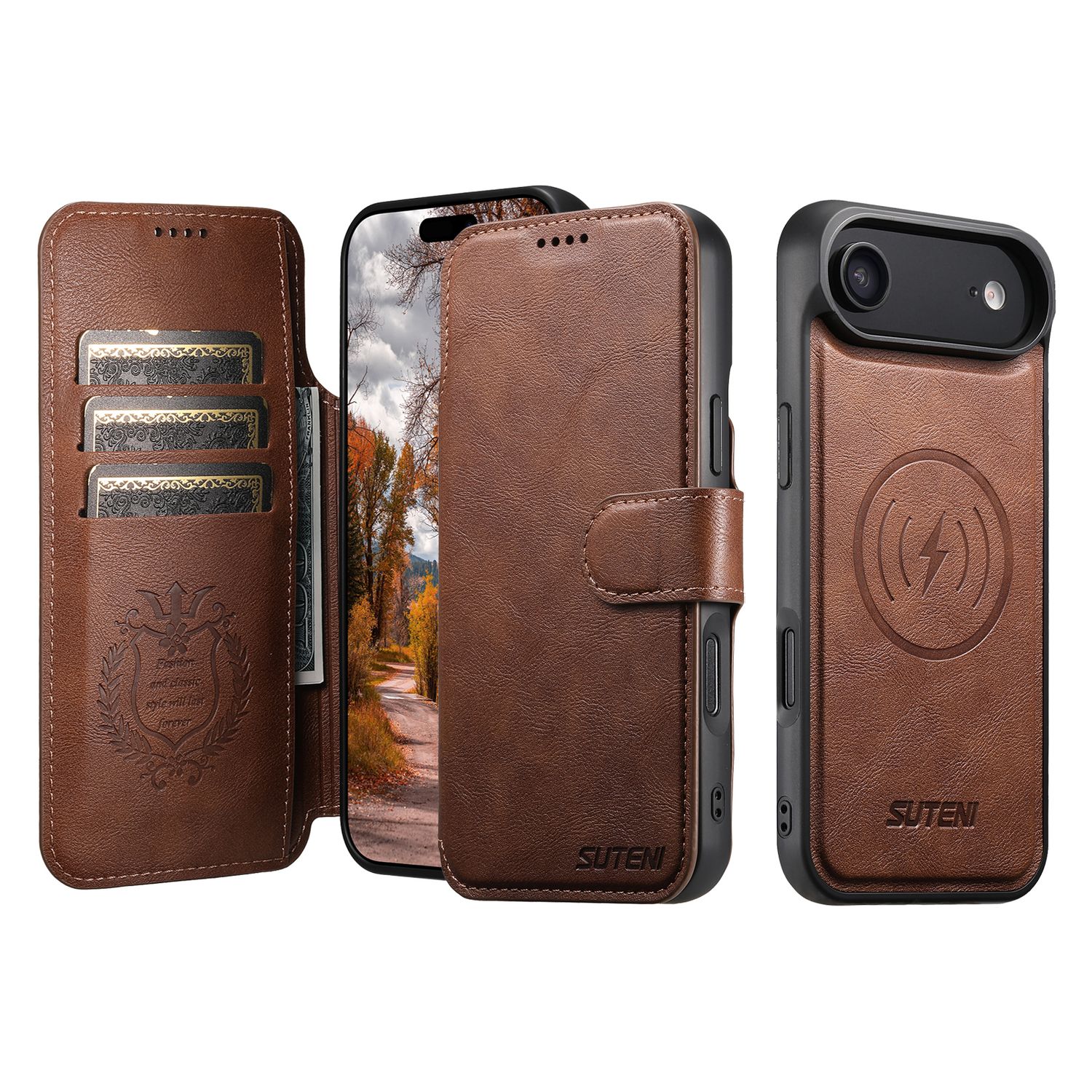 TDG KDS iPhone 17 Air Q5 Flip Case, Brown