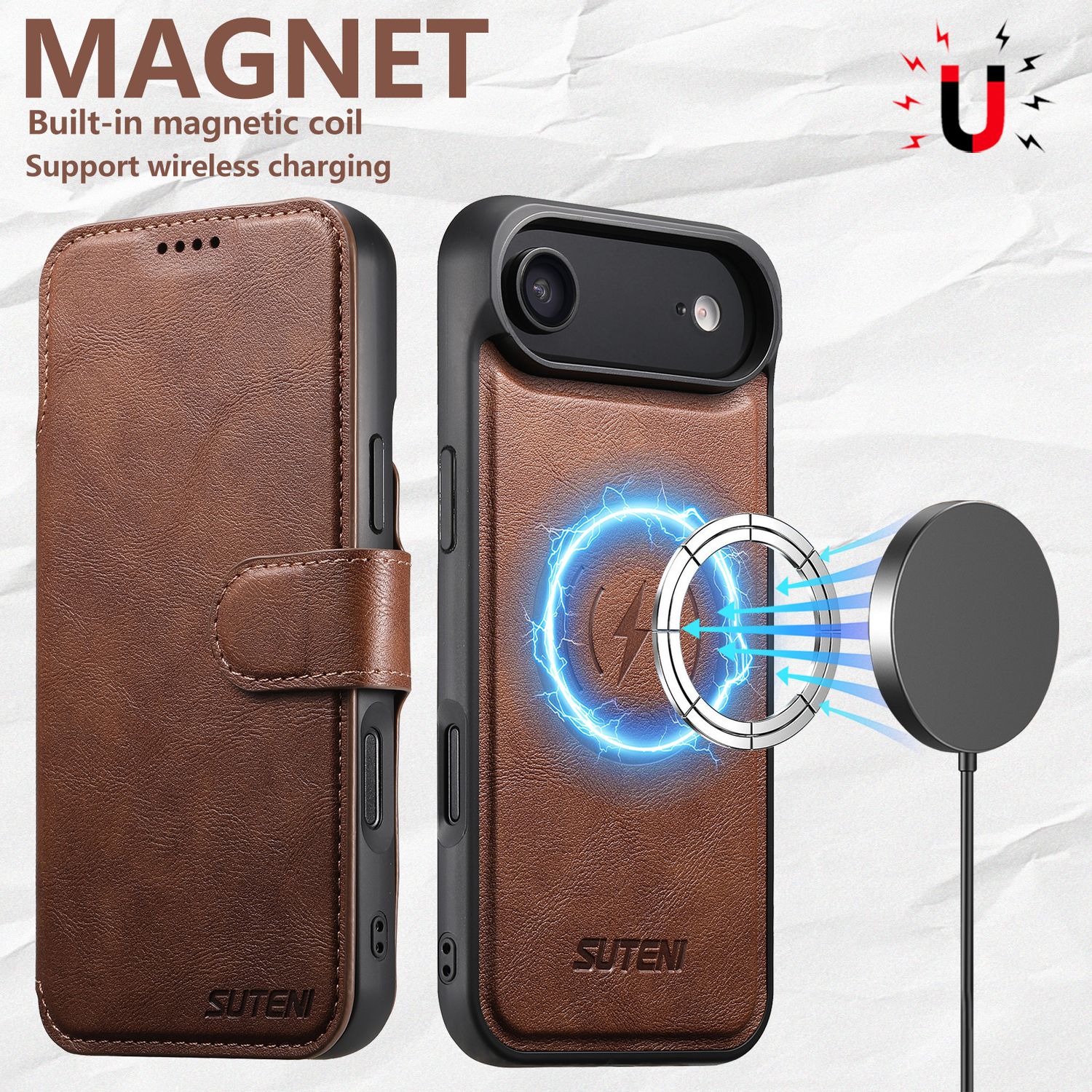 TDG KDS iPhone 17 Air Q5 Flip Case, Brown